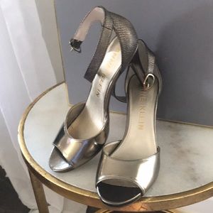Pewter Anne Klein heeled sandals